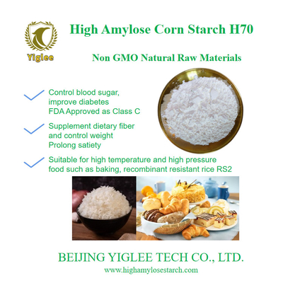BEIJING YIGLEE TECH Amido di mais ad alto contenuto di amilo H70 RS2 Amido resistente ad amilo non OGM Amido a basso IG
