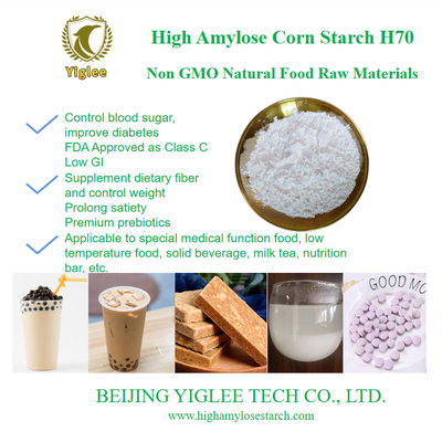 BEIJING YIGLEE TECH Amilosio elevato Amido di mais Amido H70 Prebiotici Amilosio elevato RS2 Mais resistente Amido basso IG Non OGM