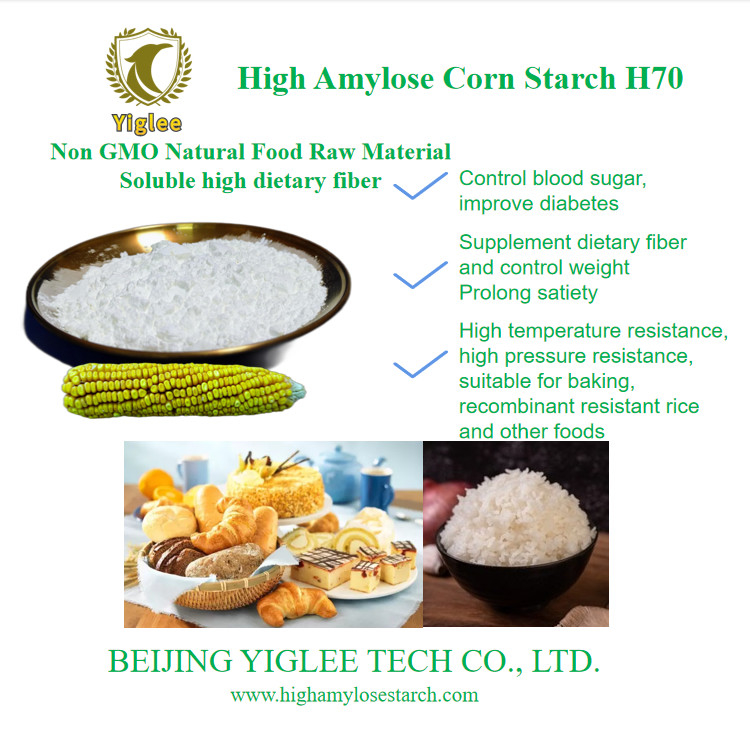 BEIJING YIGLEE TECH Amido di mais ad alto contenuto di amilo SDS Amido resistente ai prebiotici a bassa viscosità HAMS Amido di mais ad alto contenuto di amilo